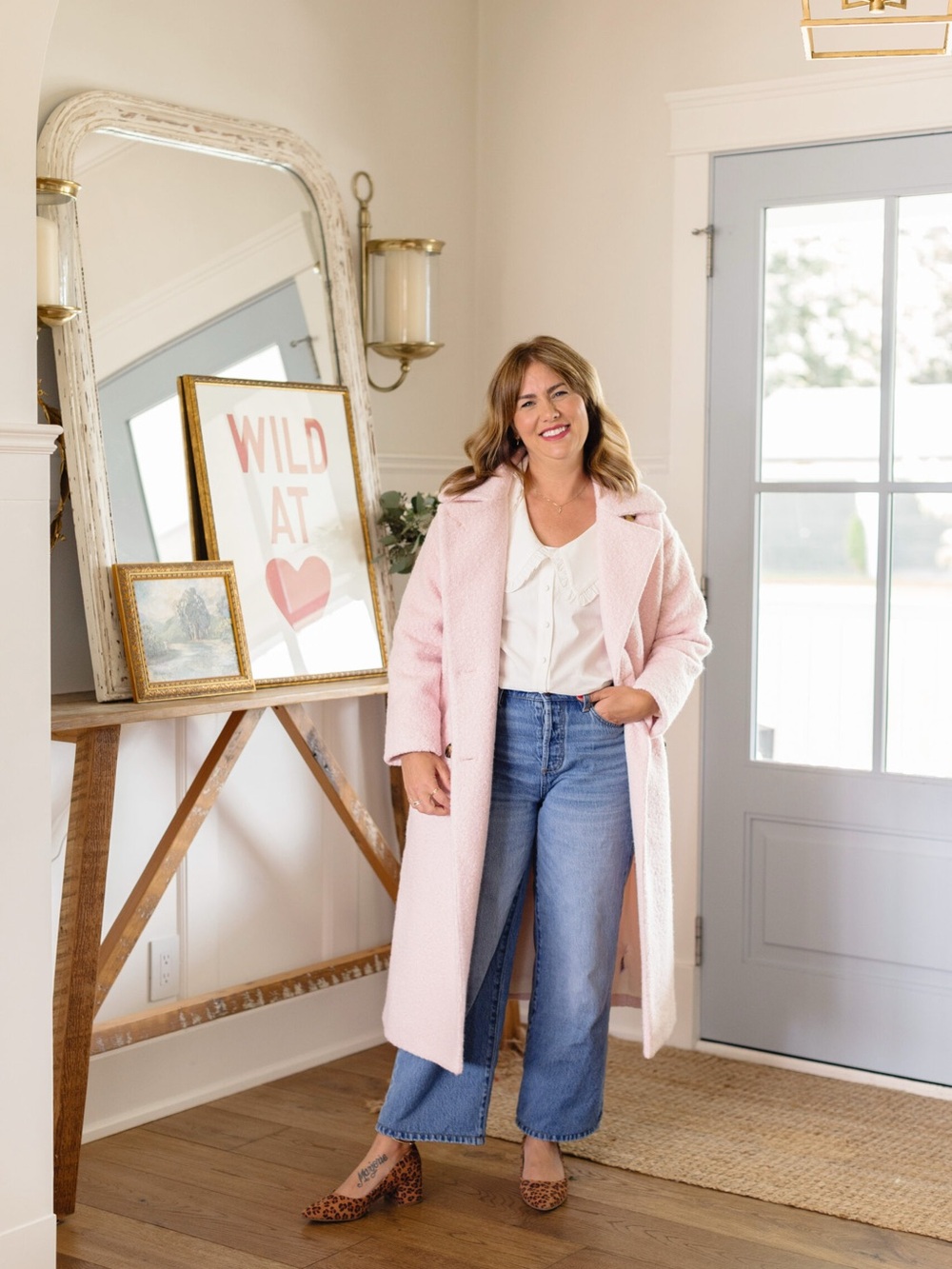 Jillian Harris x Joe Fresh "Rosé Coat" sz XL double breasted boucle car coat